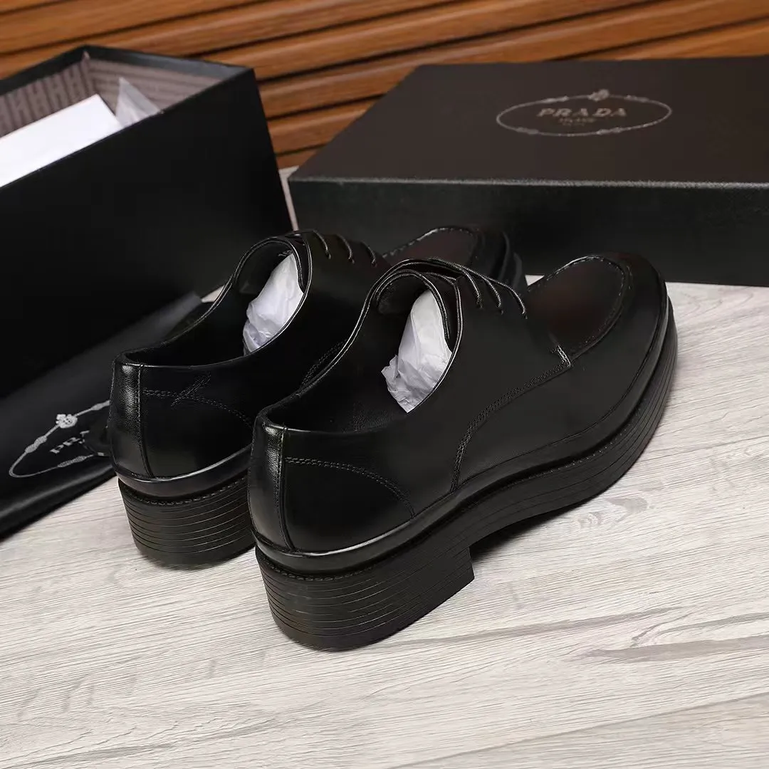 Men's shoes 💰540 💰💰🎩🎩【Prada】Counter 1:1⬆️original reproduction, absolute quality🆗original outsole, high-quality imported rubber, wear-resistant and non-slip, never degummed, upper material: imported first-layer cowhide➕anti-slip foam outsole, official website material, inner material: water-dyed 🐂leather lining, optional! Code number 38-45